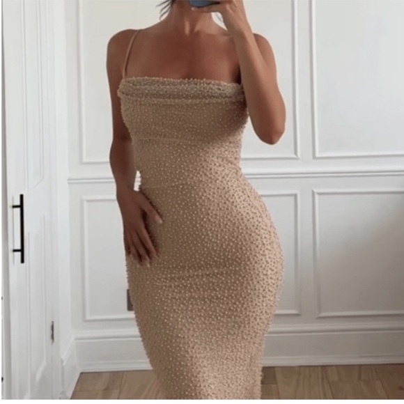 HOUSE OF CB 'Calla' Seapearl Embellished Maxi Dress NWT - Picture 5 of 11